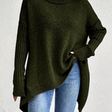Hedrun | Damen Rollkragenpullover Oversized Strickpullover