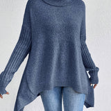 Hedrun | Damen Rollkragenpullover Oversized Strickpullover