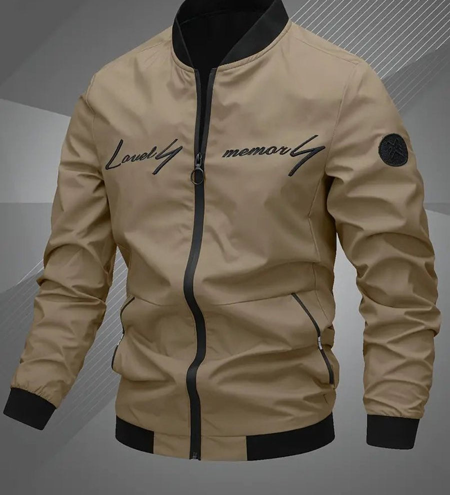 Simon | Herren Bomber Jacket Lässige Polyester Collegejacke Mit Baseball-Kragen