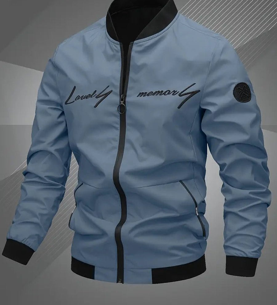 Simon | Herren Bomber Jacket Lässige Polyester Collegejacke Mit Baseball-Kragen