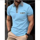 Elias | Herren Kurzarm-Poloshirt Kontrastkragen Slim-Fit