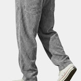 Moritz | Herren Lockere Cord-Hose mit Elastikbund Gerade Passform