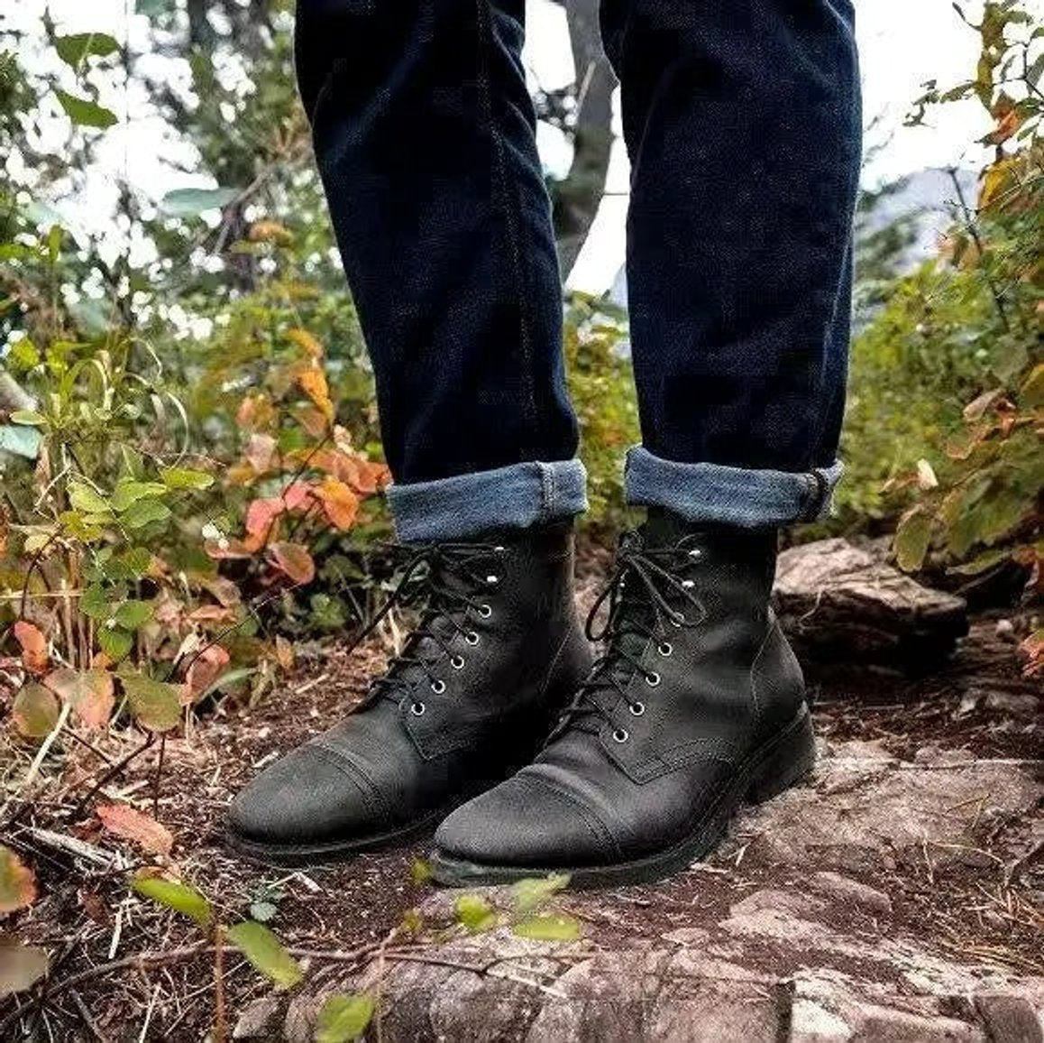 Julian | Herren Schnürstiefel Klassische Leder Boots Robuste Gummisohle