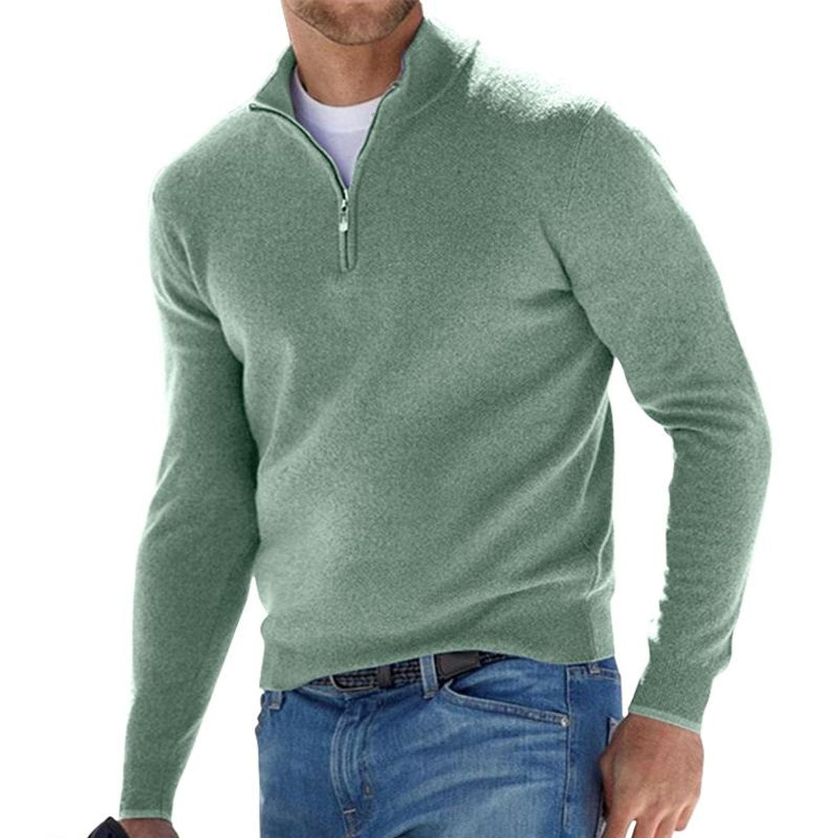 Dominik | Herren Strickpullover mit Halbem Reißverschluss Regular Fit