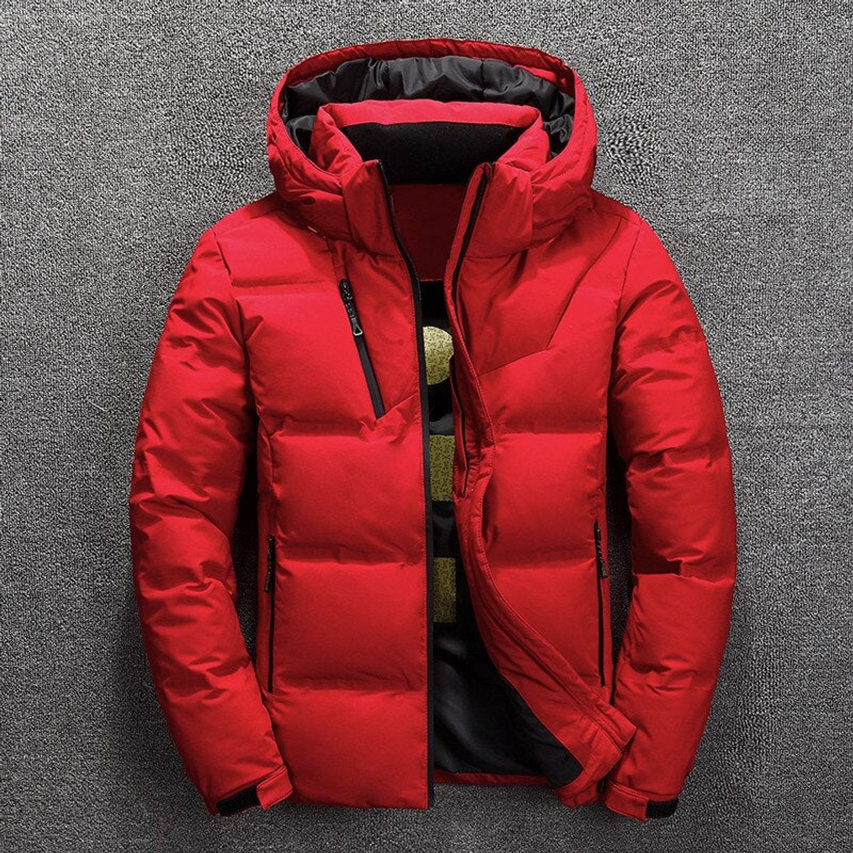Florian | Herren Winterjacke Gefütterte Kapuzenjacke Abnehmbarer Kapuze Polyester