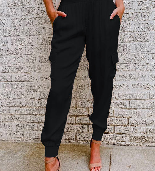 Ilvara | Damen High Waist Cargohose mit Taschen