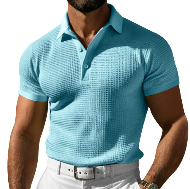 Theo | Herren Strukturierte Schmale Passform Polo-Shirt