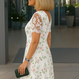 Ingrid | Damen Geblümtes V-Ausschnitt Midikleid