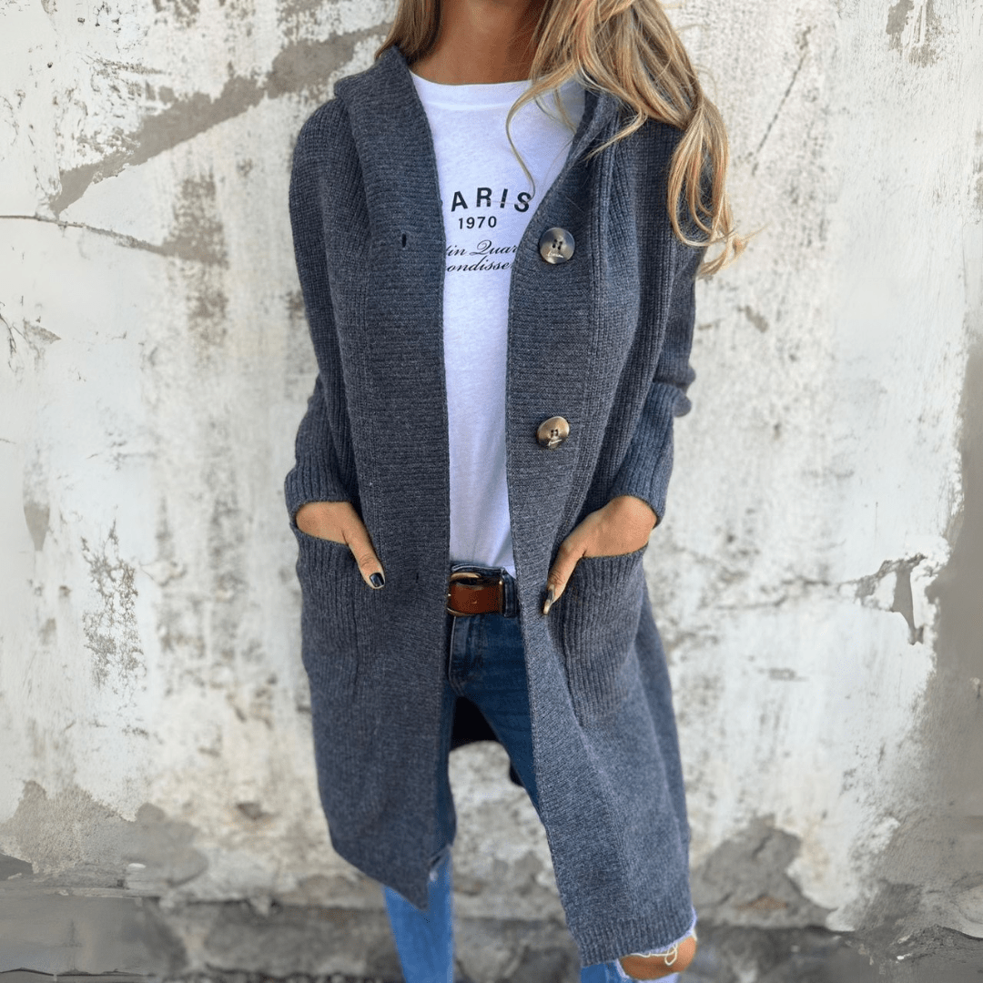 Lässig-eleganter Longline-Cardigan mit offener Front für den Alltag