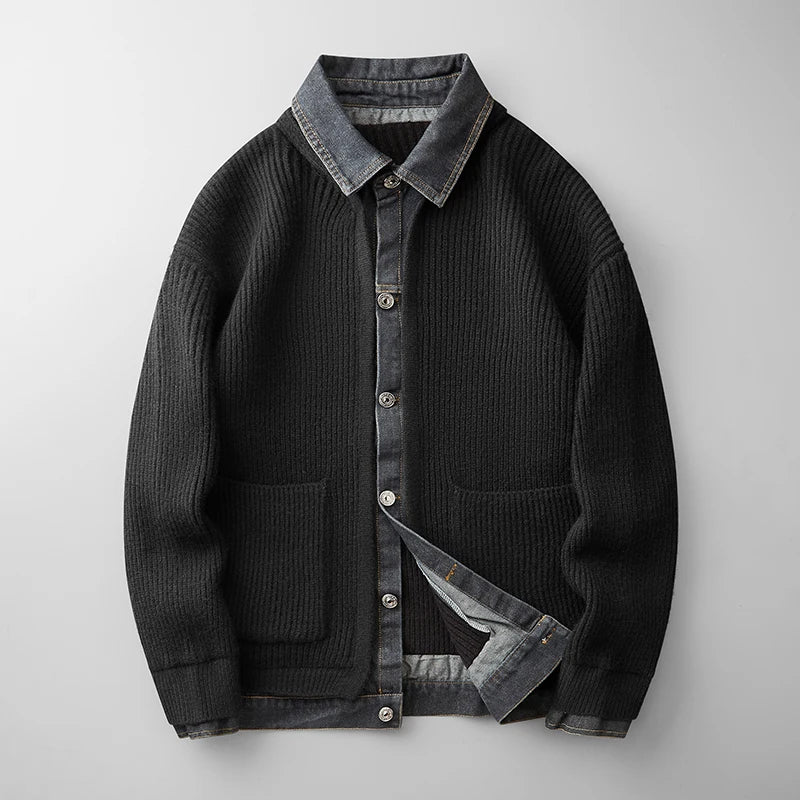 Albert | Herren Strickjacke Mit Knopfleiste Und Kragen