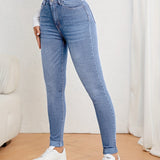 Elegante Damen-Slim-Fit-Jeans mit hohem Taillen für eine schmeichelhafte Silhouette