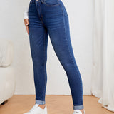 Elegante Damen-Slim-Fit-Jeans mit hohem Taillen für eine schmeichelhafte Silhouette