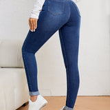 Elegante Damen-Slim-Fit-Jeans mit hohem Taillen für eine schmeichelhafte Silhouette