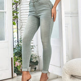 Elegante Damen-Slim-Fit-Jeans mit hohem Taillen für eine schmeichelhafte Silhouette