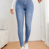 Elegante Damen-Slim-Fit-Jeans mit hohem Taillen für eine schmeichelhafte Silhouette