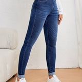 Elegante Damen-Slim-Fit-Jeans mit hohem Taillen für eine schmeichelhafte Silhouette
