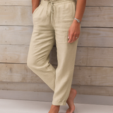 Mila | Damen Leinenhose Freizeithose Lockere Sommerhose Damen