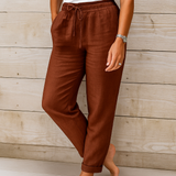 Mila | Damen Leinenhose Freizeithose Lockere Sommerhose Damen
