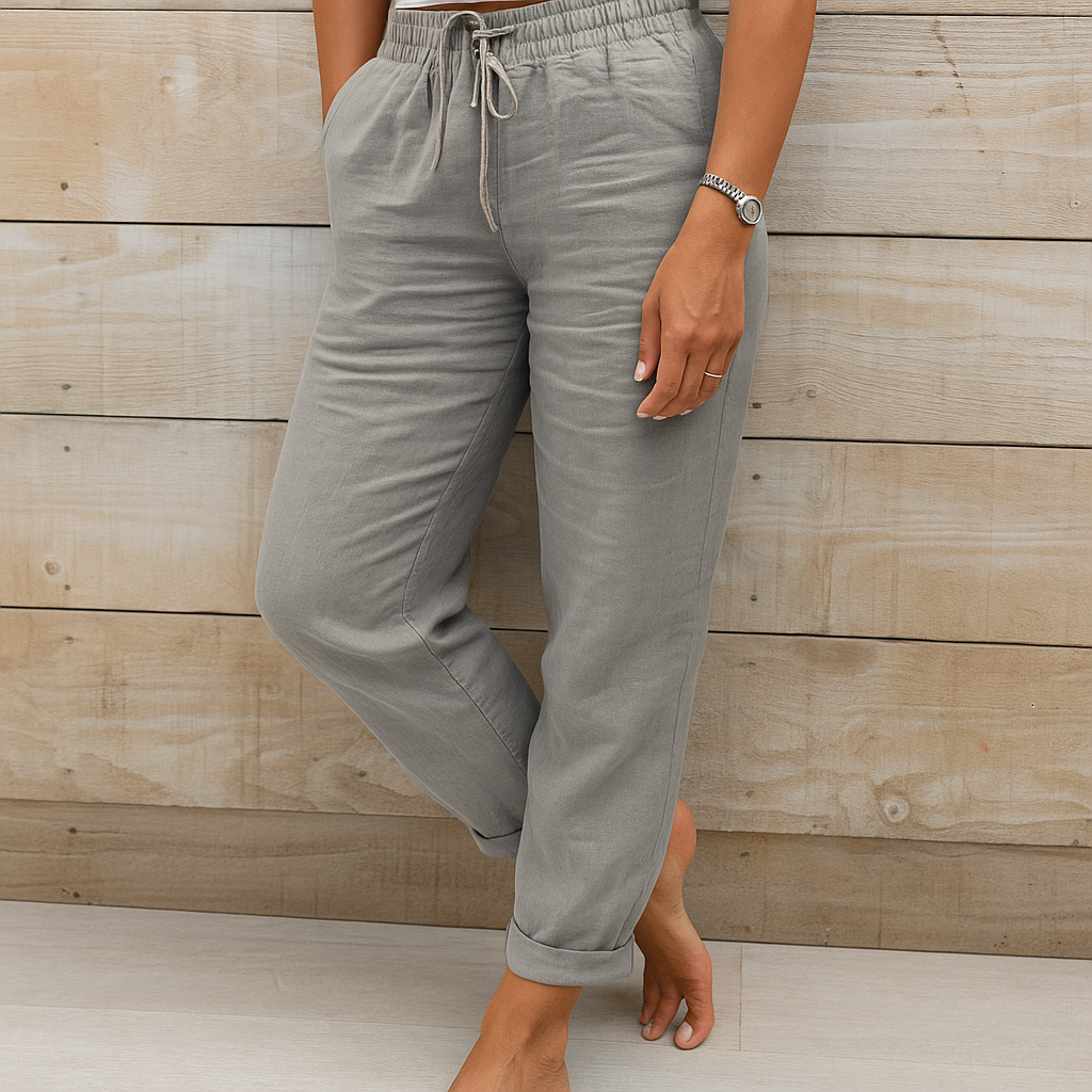 Mila | Damen Leinenhose Freizeithose Lockere Sommerhose Damen