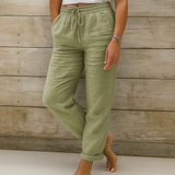 Mila | Damen Leinenhose Freizeithose Lockere Sommerhose Damen