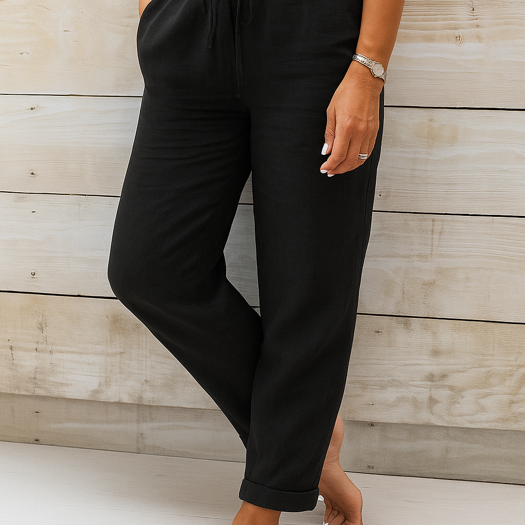 Mila | Damen Leinenhose Freizeithose Lockere Sommerhose Damen