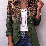 Elspeth™ | Blazer-Jacke mit Leoparden-Ombré und Rüschen