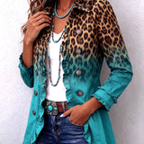 Elspeth™ | Blazer-Jacke mit Leoparden-Ombré und Rüschen