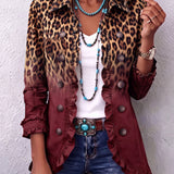 Elspeth™ | Blazer-Jacke mit Leoparden-Ombré und Rüschen