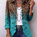 Elspeth™ | Blazer-Jacke mit Leoparden-Ombré und Rüschen