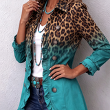 Elspeth™ | Blazer-Jacke mit Leoparden-Ombré und Rüschen