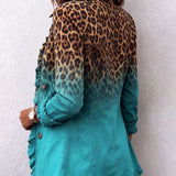 Elspeth™ | Blazer-Jacke mit Leoparden-Ombré und Rüschen