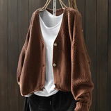 Ragneid | Damen Strickjacke Oversized V-Ausschnitt