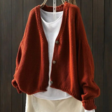 Ragneid | Damen Strickjacke Oversized V-Ausschnitt