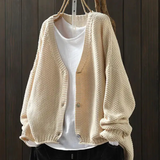 Ragneid | Damen Strickjacke Oversized V-Ausschnitt