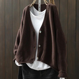 Ragneid | Damen Strickjacke Oversized V-Ausschnitt