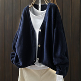 Ragneid | Damen Strickjacke Oversized V-Ausschnitt