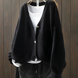 Ragneid | Damen Strickjacke Oversized V-Ausschnitt