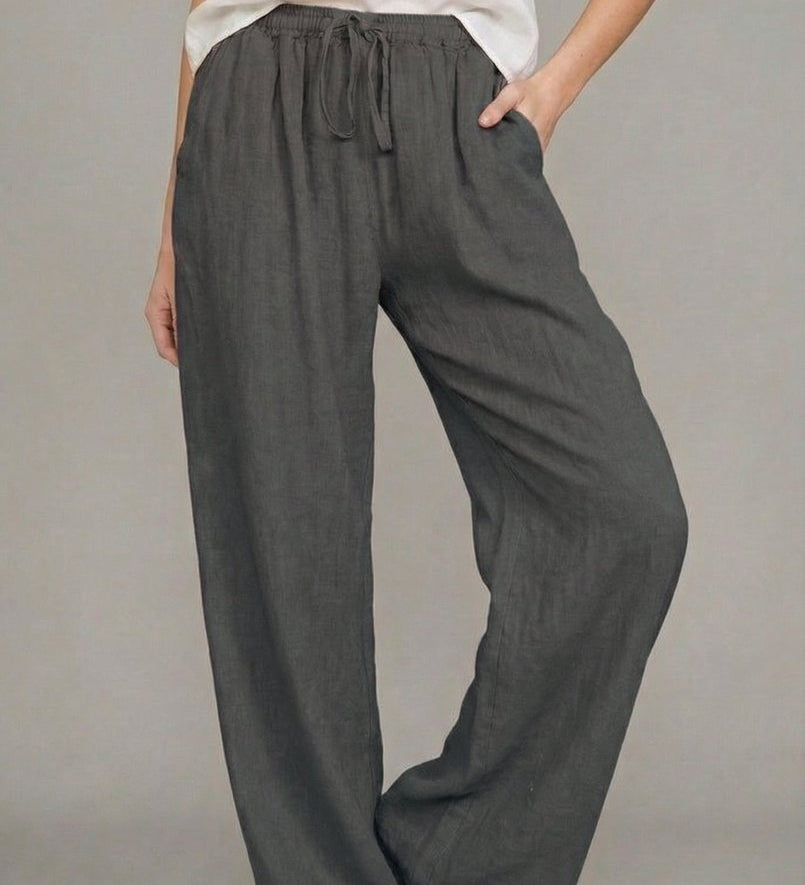 Ragnhild | Damen Wide Leg Hose mit Kordelzugbund