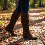 Sigrun | Damen Kniehohe Stiefel Slouch-Optik