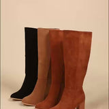 Solange | Damen Kniehohe Stiefel mit Blockabsatz
