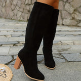 Solange | Damen Kniehohe Stiefel mit Blockabsatz