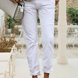 Elegante und bequeme legere einfarbige Hose für einen stilvollen Look