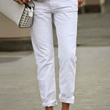 Elegante und bequeme legere einfarbige Hose für einen stilvollen Look