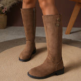 Tamina | Damen Kniehohe Stiefel Wildlederoptik