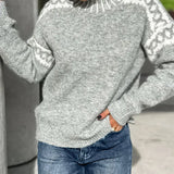 Valdrun | Damen Strickpullover Rollkragen Norwegermuster