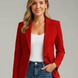 Xenia | Damen Roter Blazer mit Kerbe Revers